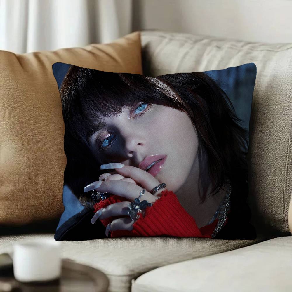 Fashion B-Billie E-Eilish Singer Personalized Pillow Dust Cover Bedroom Kids Party Decoration Pillowcase Birthday Children Gift