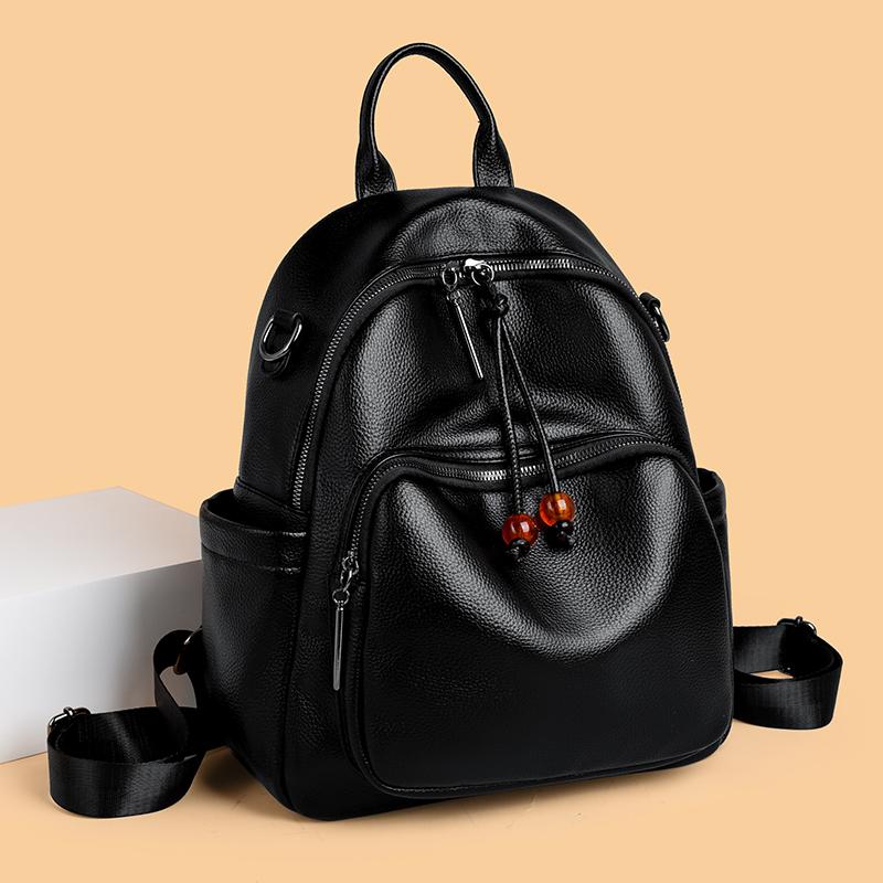 Fashionable and Minimalist Women's PU Leather Backpack with Top Handle, Perfect for Commuting, Travel, and Daily Use