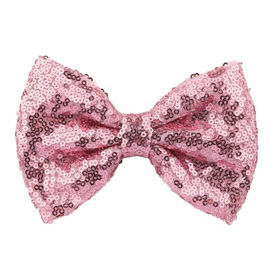 Hairpin Safety Rounded Corner Clip with Burr-Free Metal Spring Bow Shape Shiny Sequin Decoration Hairpin Children Sparkling Hair Accessory