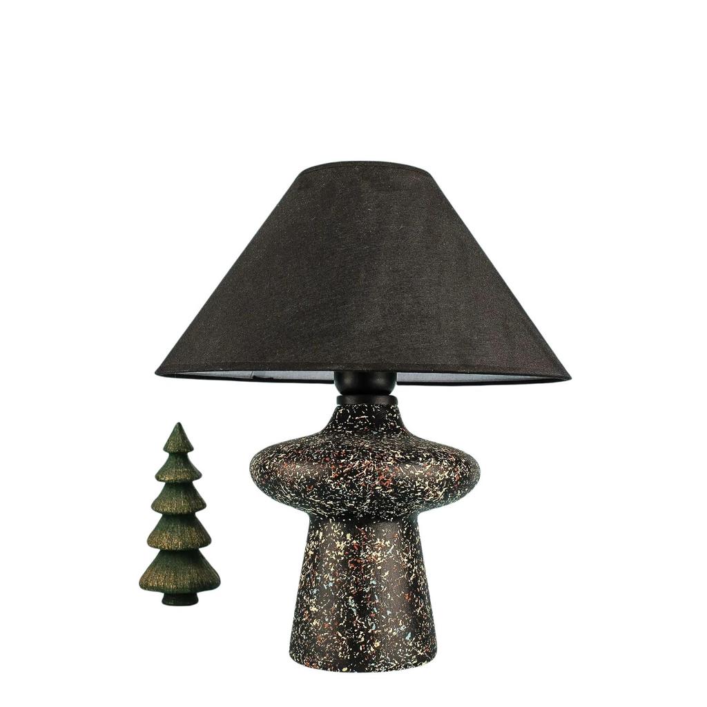 Sesame Handmade Seramik Abajur Siyah