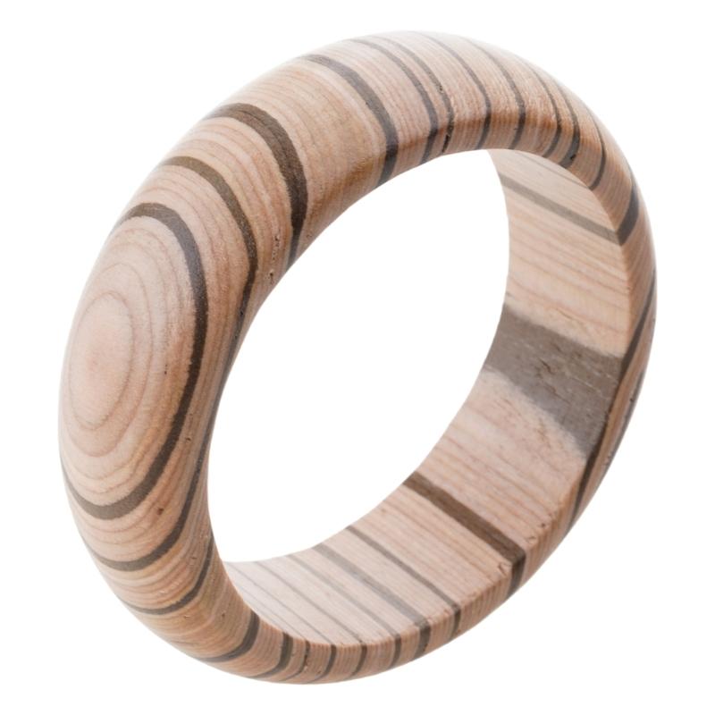 

Hand Crafted Bracelet Natural Wood Finish Wrist Bangle Contemporary Design Stackable Accessory