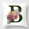 Grüner Buchstaben Floral Kissen Druck Kissenbezug Zuhause Schlafzimmer Zimmer Dekoration Wohnzimmer Sofa Kissenbezug 45x45cm