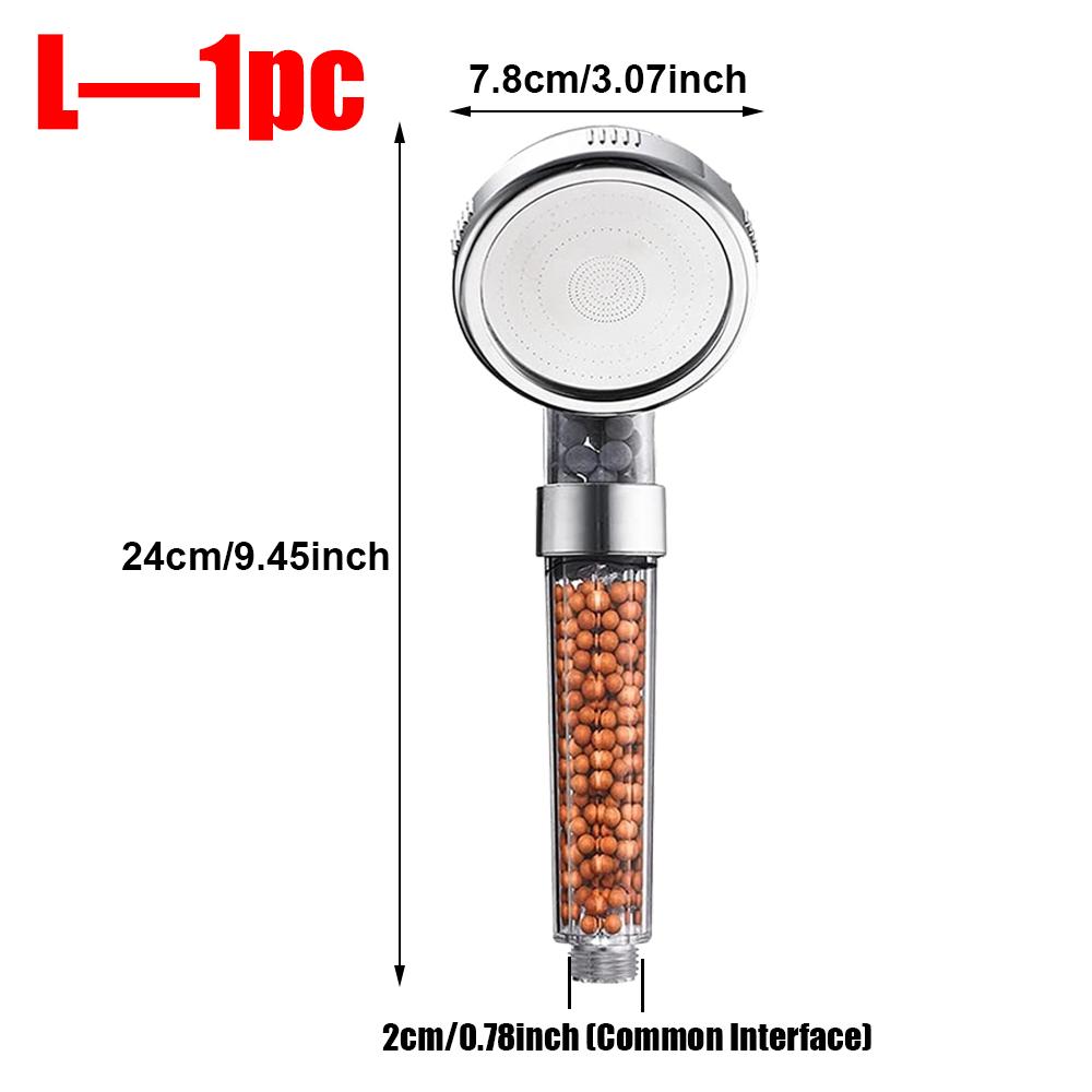 1-3Pcs Filtered Shower Head Bathroom ABS High Pressure Water Saving Spray Handheld Clear Showerheads with Filter Beads