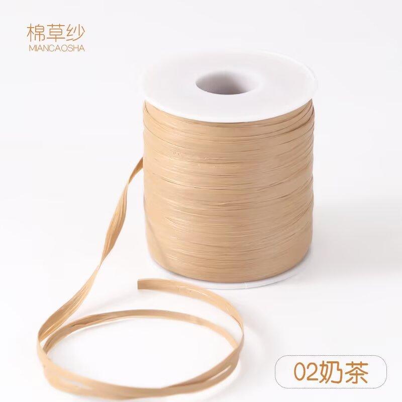 50G/120m,Raffia Thread Hook Hat Ribbon Thread Summer Chiffon Yarn Transparent Decoration Hand-woven Big Eaves Hat DIY Material