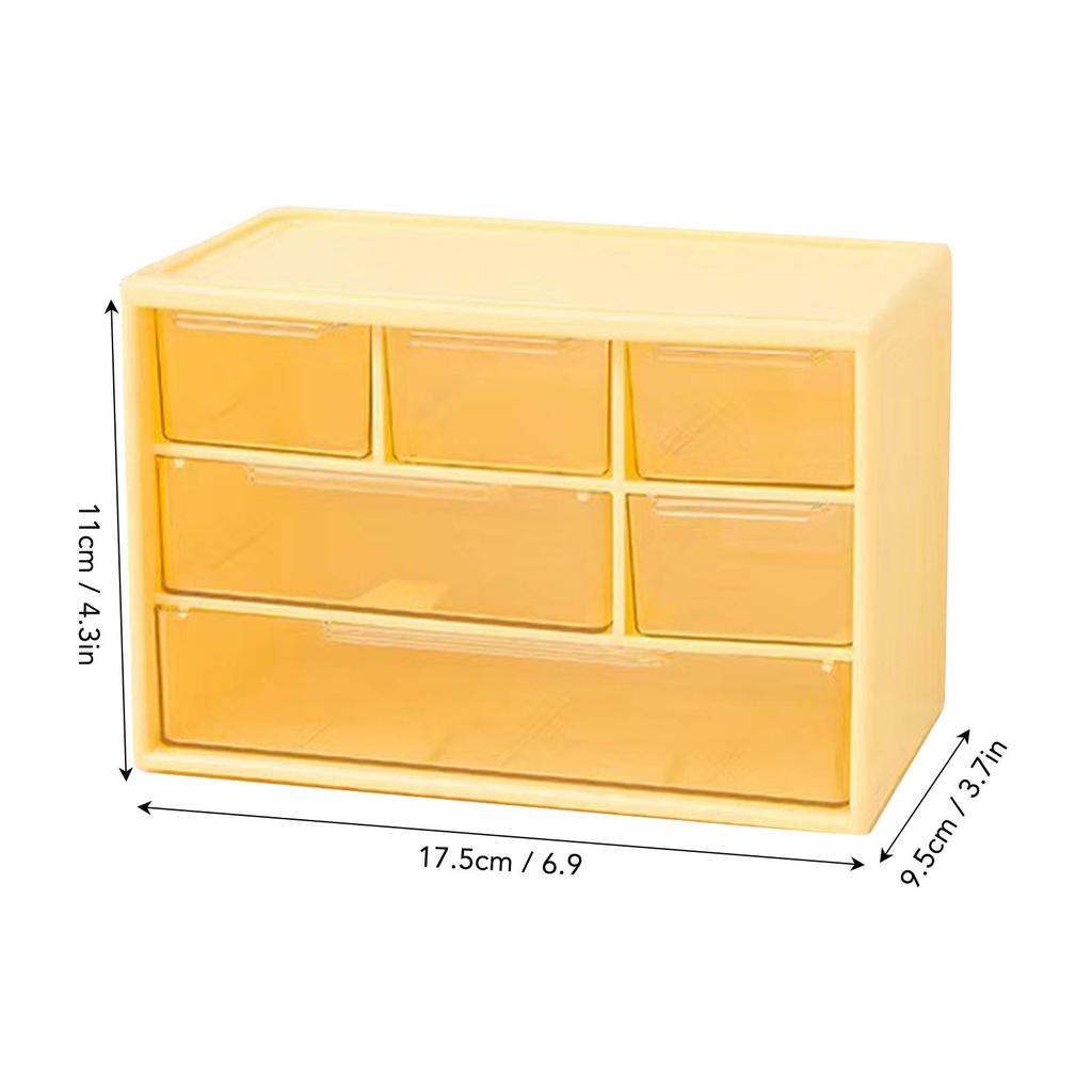 3 Layers Desktop Drawer Storage Box 6 Grids Jewelry Buty Lens Organization Box for Small Items