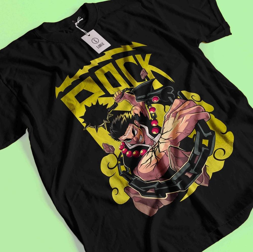 

Рубашка Истребитель демонов Футболка Каменный Хасира Футболка Гёмей Химедзима Мудзан Тандзиро S