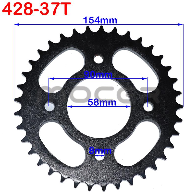 420/428 Chains 37T/41T/48T Tooth 58mm Rear Chain Sprocket for ATV Quad Pit Dirt Bike Buggy Go Kart Motorcycle Accessories