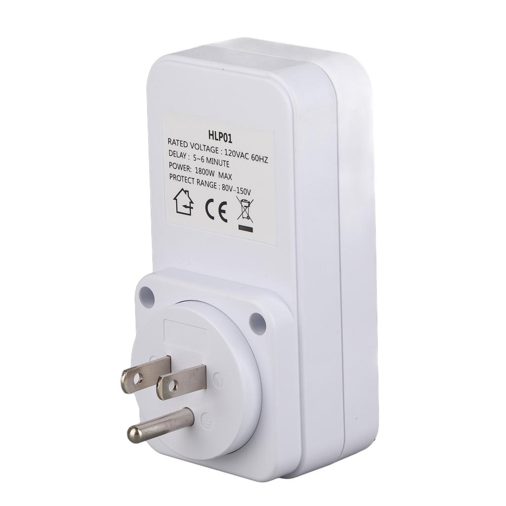 Refrigerator Voltage Protector Washing Machine Voltage Protector 5‑6 Minutes Delay US Plug AC 120V PC for Household Appliances