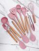 11-Piece Silicone Kitchenware Set with Wooden Handles, Non-stick Cooking Tools and Spatula Set