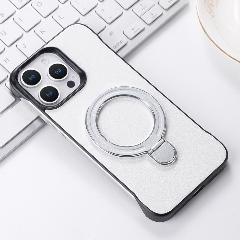 

Applicable To Apple 16promax Magnetic Bracket Mobile Phone Case Frameless IPhone 15 Protective Case 14 Plastic Leather iPhone12Promax