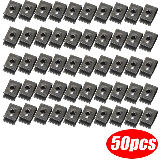 Car Self-Tapping Screws U-Clips Bumper Mudguard Trim Plate Fasteners Automotive Metal U-Clips Auto Bumper Black Clamps
