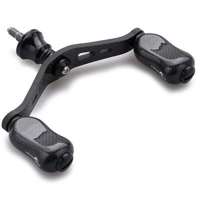 HEIGHTEN 90mm Reel Handle with 21mm Carbon Knob for Shimano Daiwa 1.5K Carbon Handle for Spinning Reel Gourd Series (Black) (750)