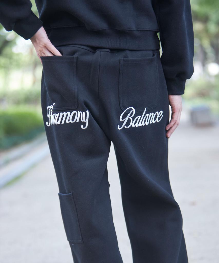 Pioel Parachute Embroidered Pants_Black