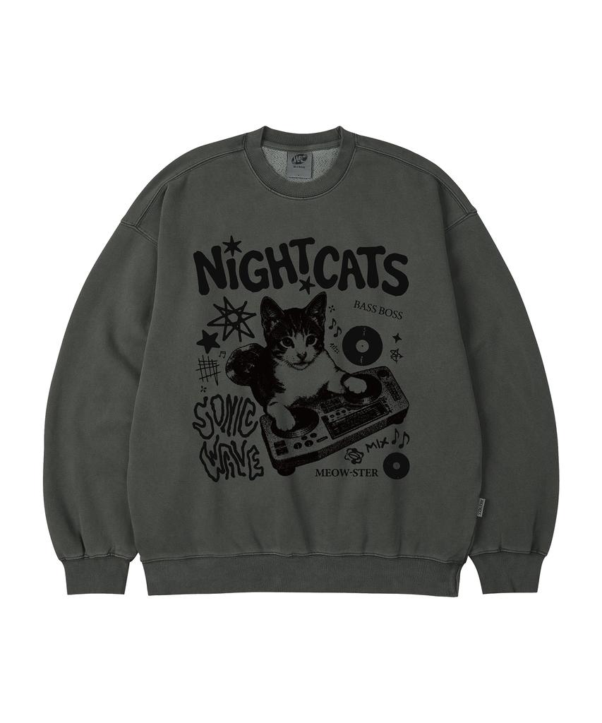 WILDROCK Dj Cat Pigment Oversized Sweatshirt_5 Col