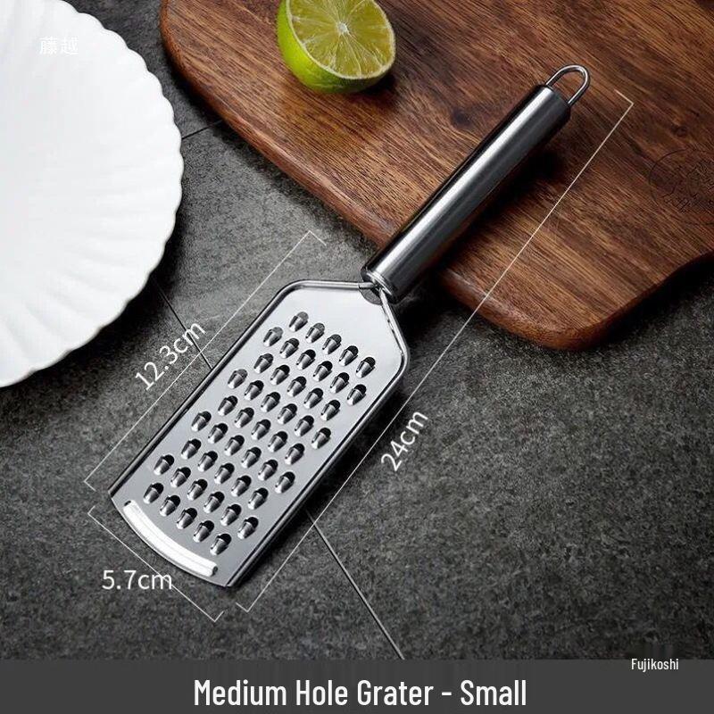 Stainless Steel Cabbage Grater and Vegetable Cutter Set with Patterned Knife and Dumpling Filling Scraper Tool.