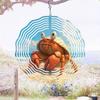 Metal Hermit Crab Wind Chime with Mandala Design Vibrant Orange Yellow Color for Garden Patio Indoor Outdoor Decor All Season Gift