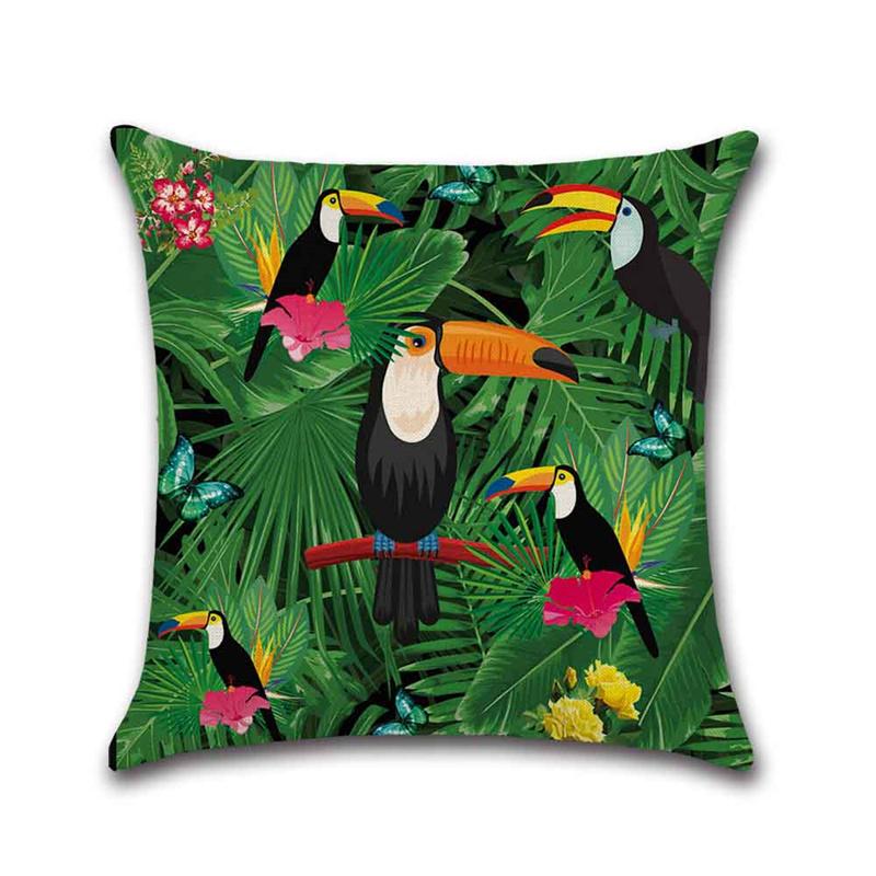 Tropical Plant Square Pillowcase Car Sofa Office Chair Pillowcase Simple Home Decoration Accessories
