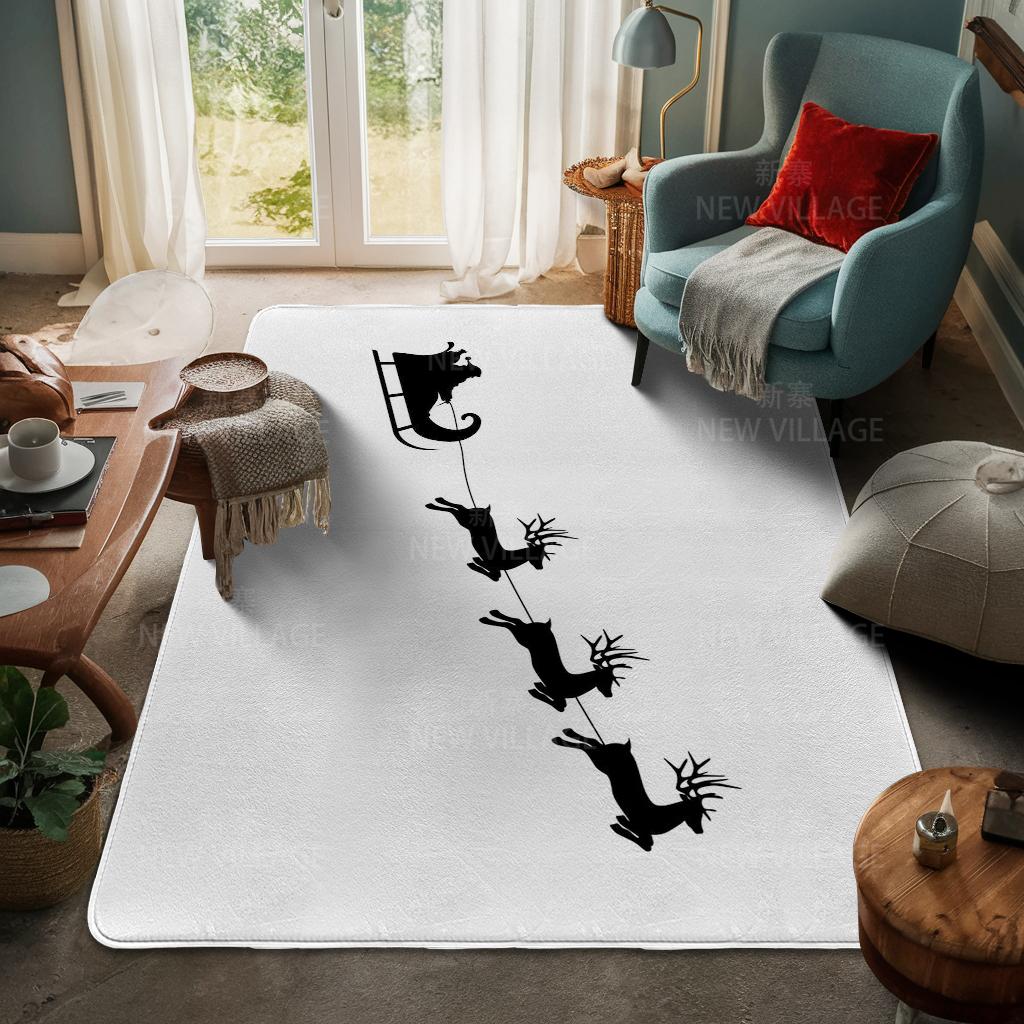 House Entrance Carpet Home Door Mat Living Room Bath Foot Bathroom Non-slip Water Absorption Rugs Bath Merry Christmas Winter