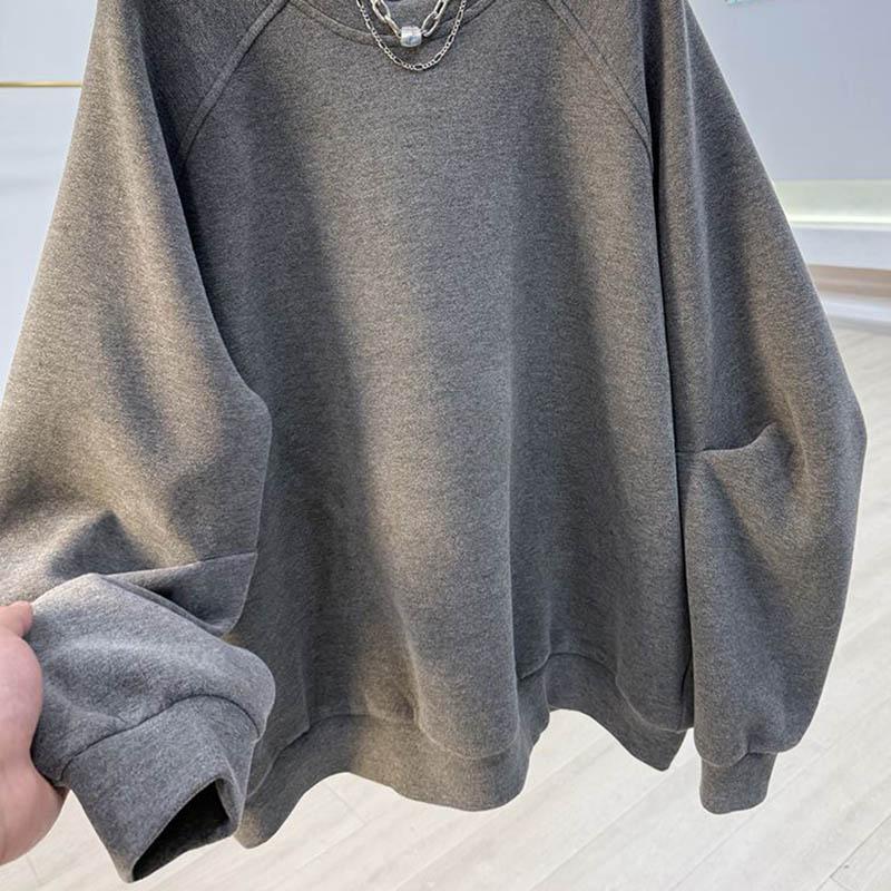 Sweatshirt for Women Cotton Oversize Fleece Thickened Loose Round Neck Casual Pullover Long Sleeve Winter Sweatshirt Top