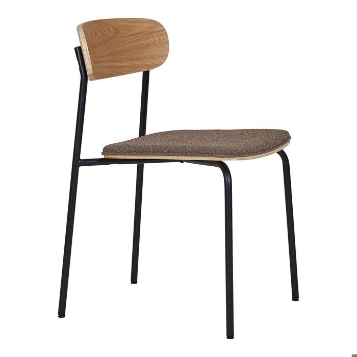 Lot de 2 chaises 51x47x77 cm en tissu marron et naturel