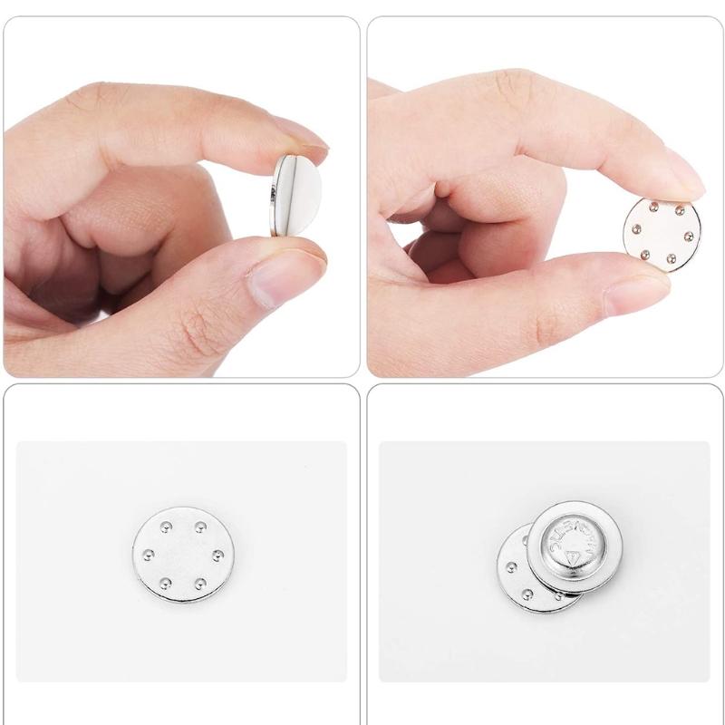 20 PEZZI Distintivo Magnetico Rotondo 1,7 cm / 0,66 pollici Portanomi Adesivi in Ferro Fibbia Accessori per Ufficio Festa Famiglia