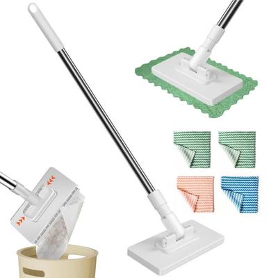 With 3 Reusable Cloths Dust Mops 360° Rotating Head No-wash Mops New Hands-free Mop Floor Cleaning