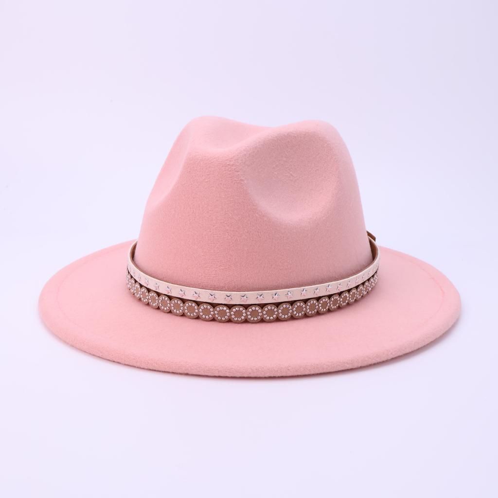 Hat Autumn and Winter New European and American Woolen Jazz Hat That Women's Fashion Top Hat Temperament High-end Cowboy Hat