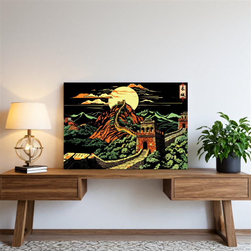 China Great Wall Night View Scratch Art: Colorful Cityscape DIY Painting Book