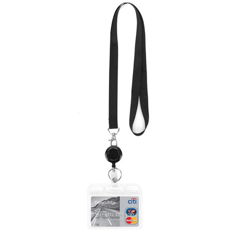 

ID Badge Holder with Retractable Lanyard Name Badge Holdestudents Work Bank Credit Card Bus Card Case With Lanyard