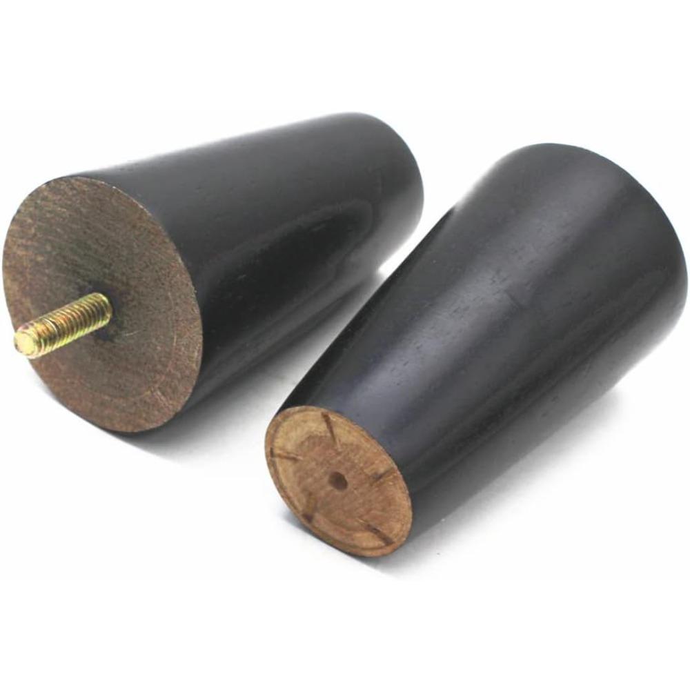 Black Round Solid Wood Sofa Couch Chair Ottoman Loveseat Table Dresser Cabinet Furniture Legs Wooden Furniture Feet