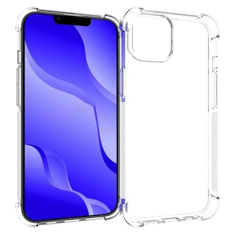 For iPhone 13 6.1 Inch Back Cover WANLONFENG TM Series 2.0mm Clear TPU Phone Case (Big Lens Hole)