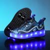 Foreign trade runaway shoes, girls luminous shoes USB charging led light shoes adult pulley shoes spot