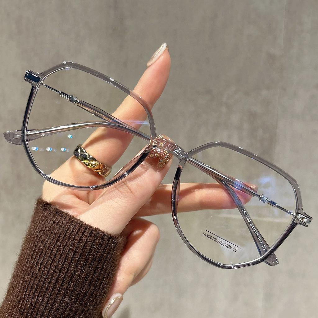 New Versatile Ultra Light Glasses With Plain White And Cool Brown Frame Large Frame Anti Blue Light  Myopia Glasses Frame Mh8926