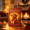 Birthday Gifts for Children 3D Highland Cow Advent Calendar, 24-Day PVC Figure Countdown Ornament Set, 24 Days Surprise Toys Unique Christmas
