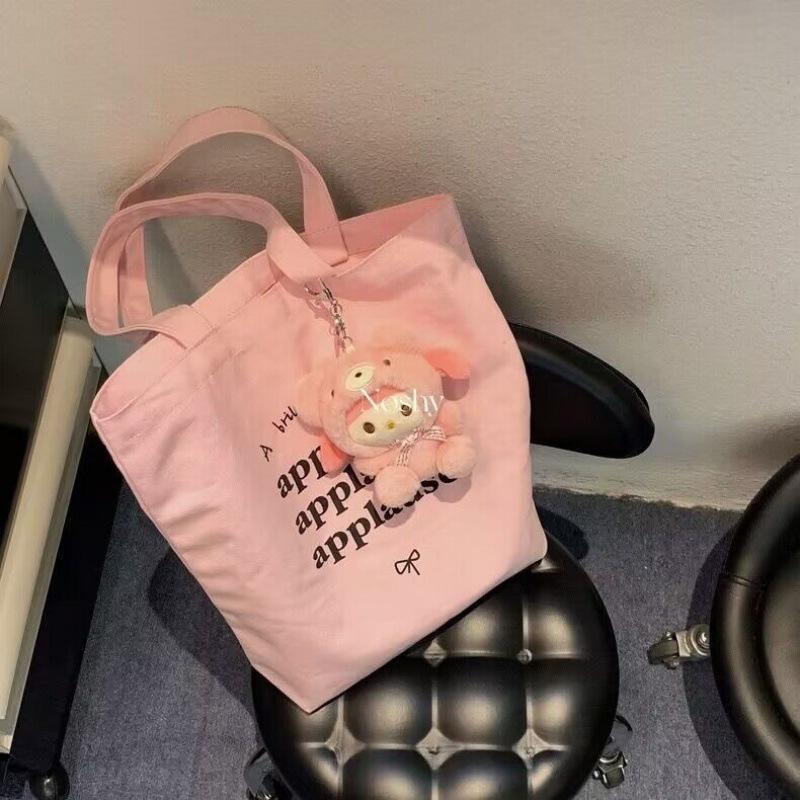 

Новая розовая холщовая сумка экологичная сумка портативная на плечо универсальная студенческая сумка