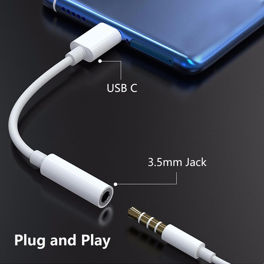 Usbc to 3.5mm Jack Audio Adapter,The Headphone Adapter to USB C Compatible with iPhone 17/16/15 Series,Samsung Galaxy S25,S24 3