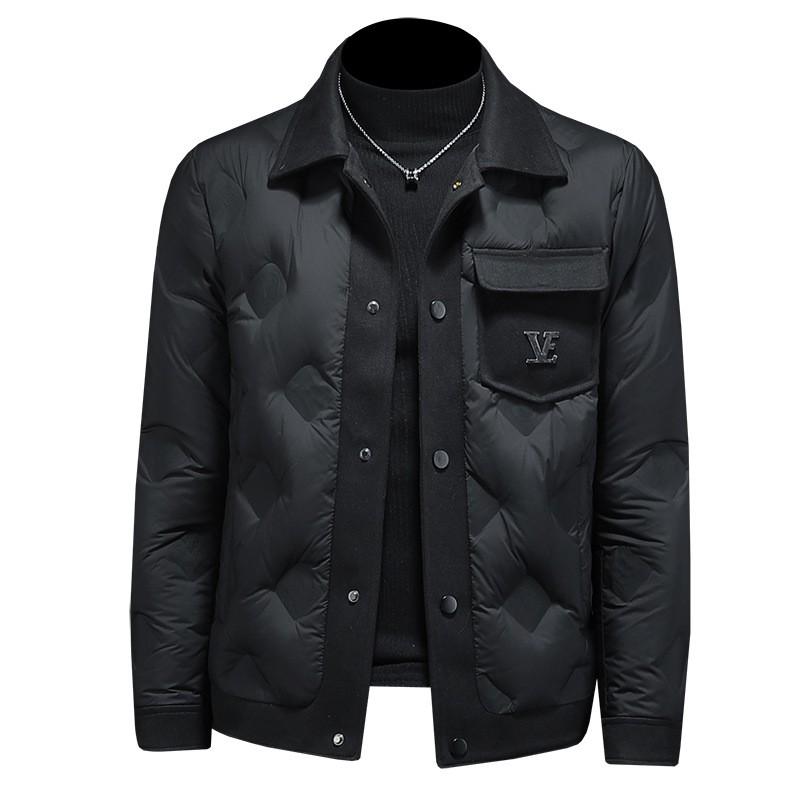 Mens Winter Warm Down Jacket With Stand Collar Casual Stylish Outerwear 86-90% Duck Fill