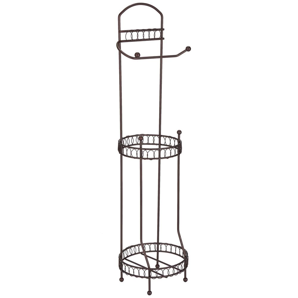 Freestanding Toilet Paper Holder Tissue Dispenser Rustic Matte Finish Space Saving Design Bathroom Organizer Holds 3 Rolls