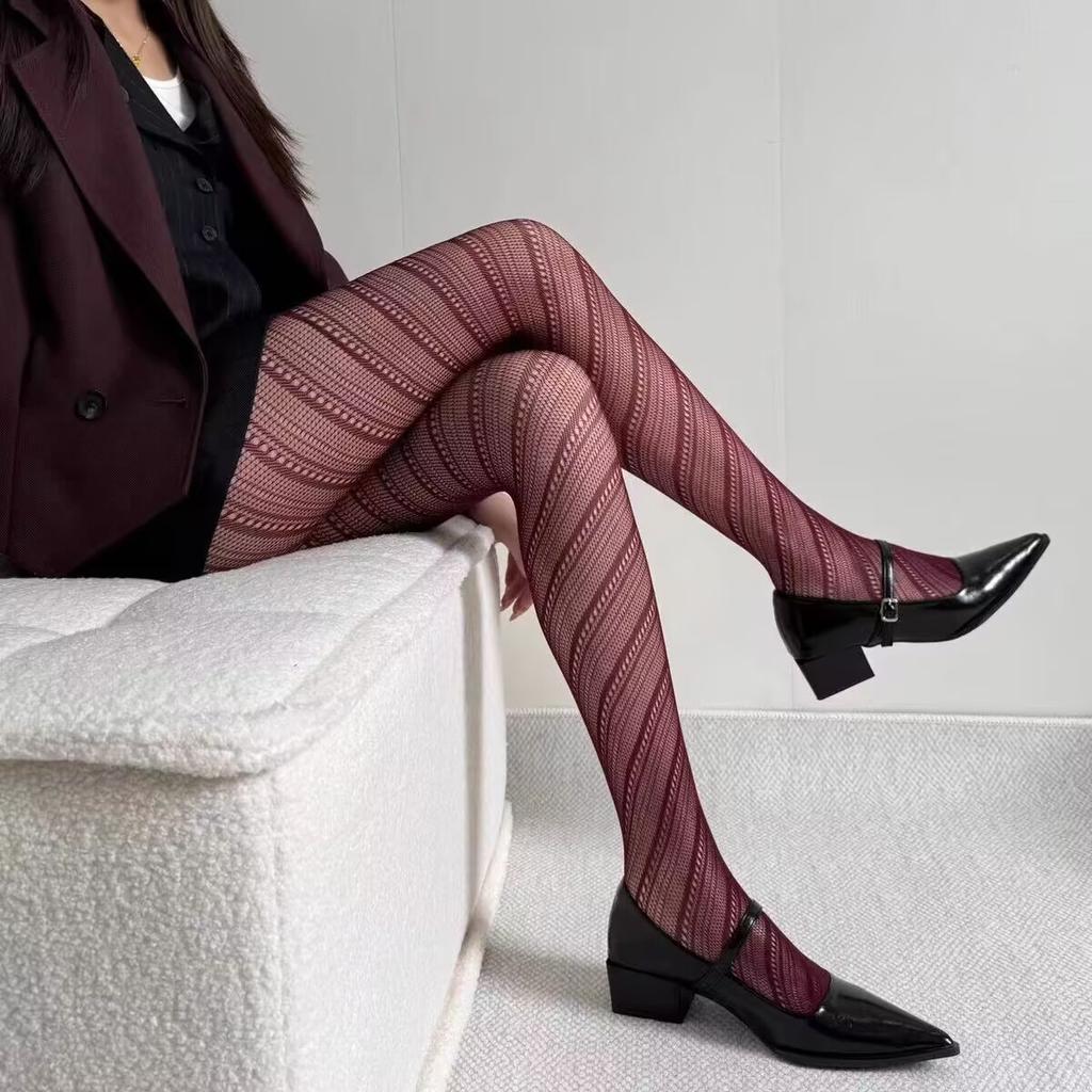 Slimming tights with retro patterns, versatile thin tights for hot girls