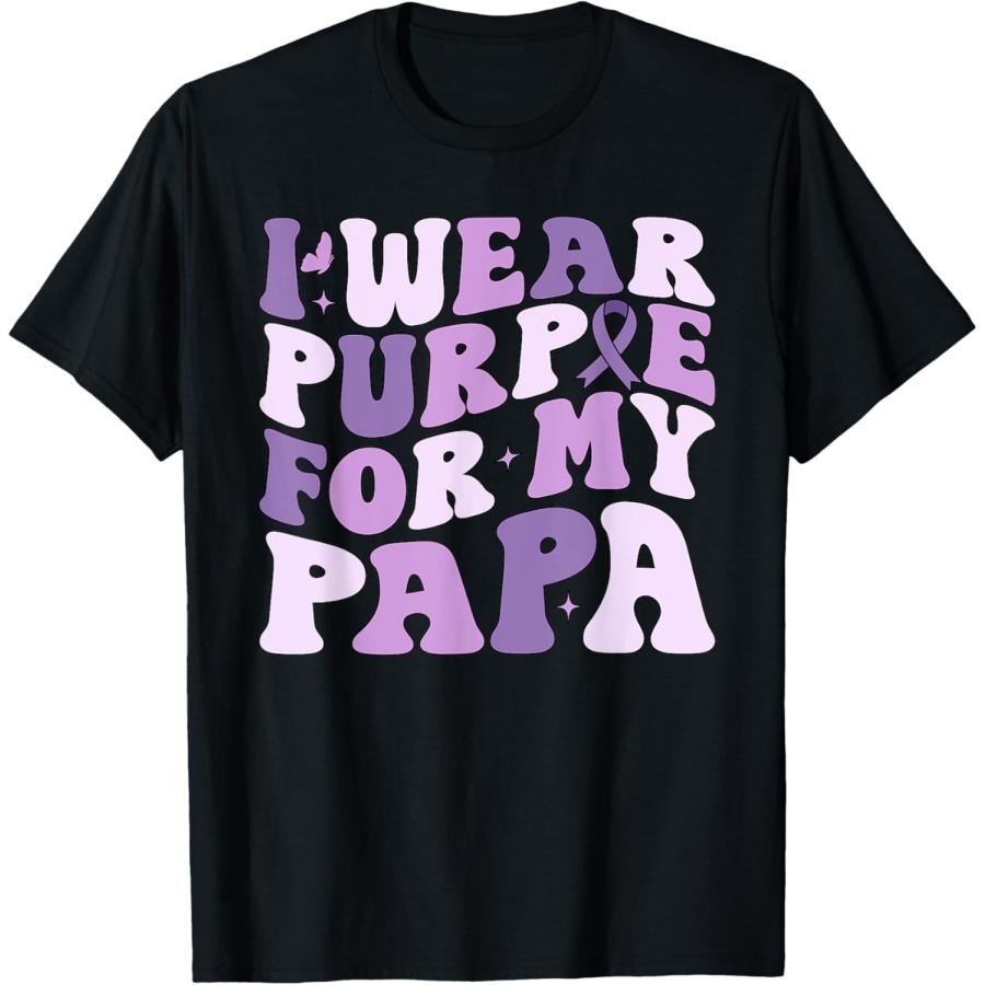

I Wear Purple For My Papa Pancreatic Cancer Awareness Kids T-Shirt XXXXXL чёрный