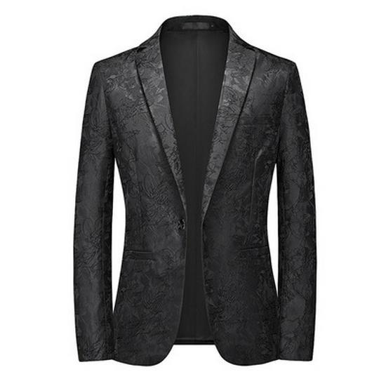 

Чоловічий приталений піджак у стилі business casual - Осіння колекція 2022 XL чорний
