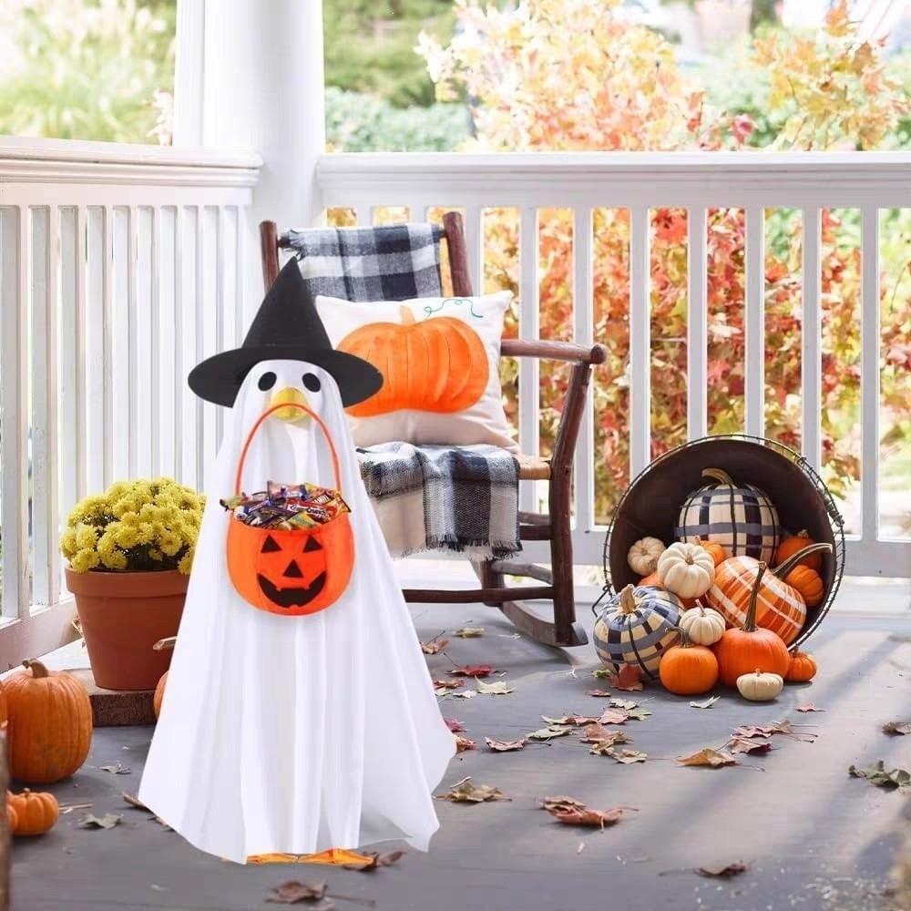 Witch Hat Halloween Porch Goose Outfit Lawn Goose Outfit Outdoor Courtyard Decoration