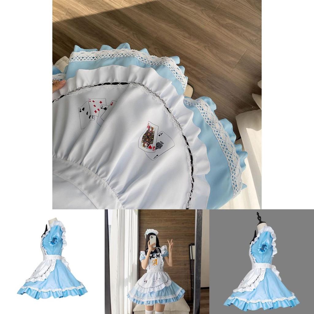 Elegant Polyester Alice In Wonderland Maid Cosplay Dress