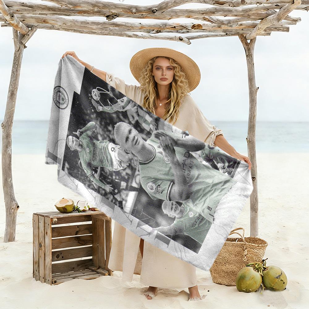 Electric City Footballer Beach Towel Quick-Dry Soft Microfiber Comfortable Lightweight