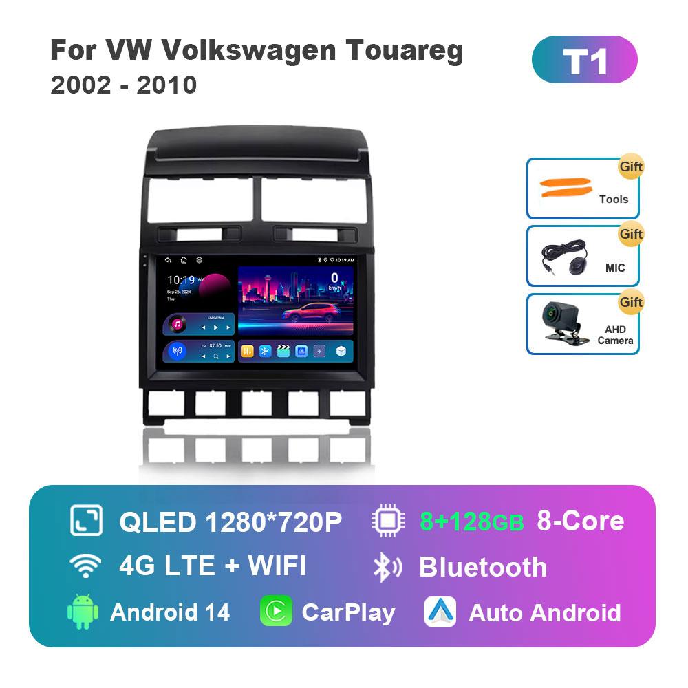 For VW Volkswagen Touareg 2002 - 2010 Car Radio Multimedia Player 4G GPS Navigation Android 14 WiFi DSP Stereo Touch Screen