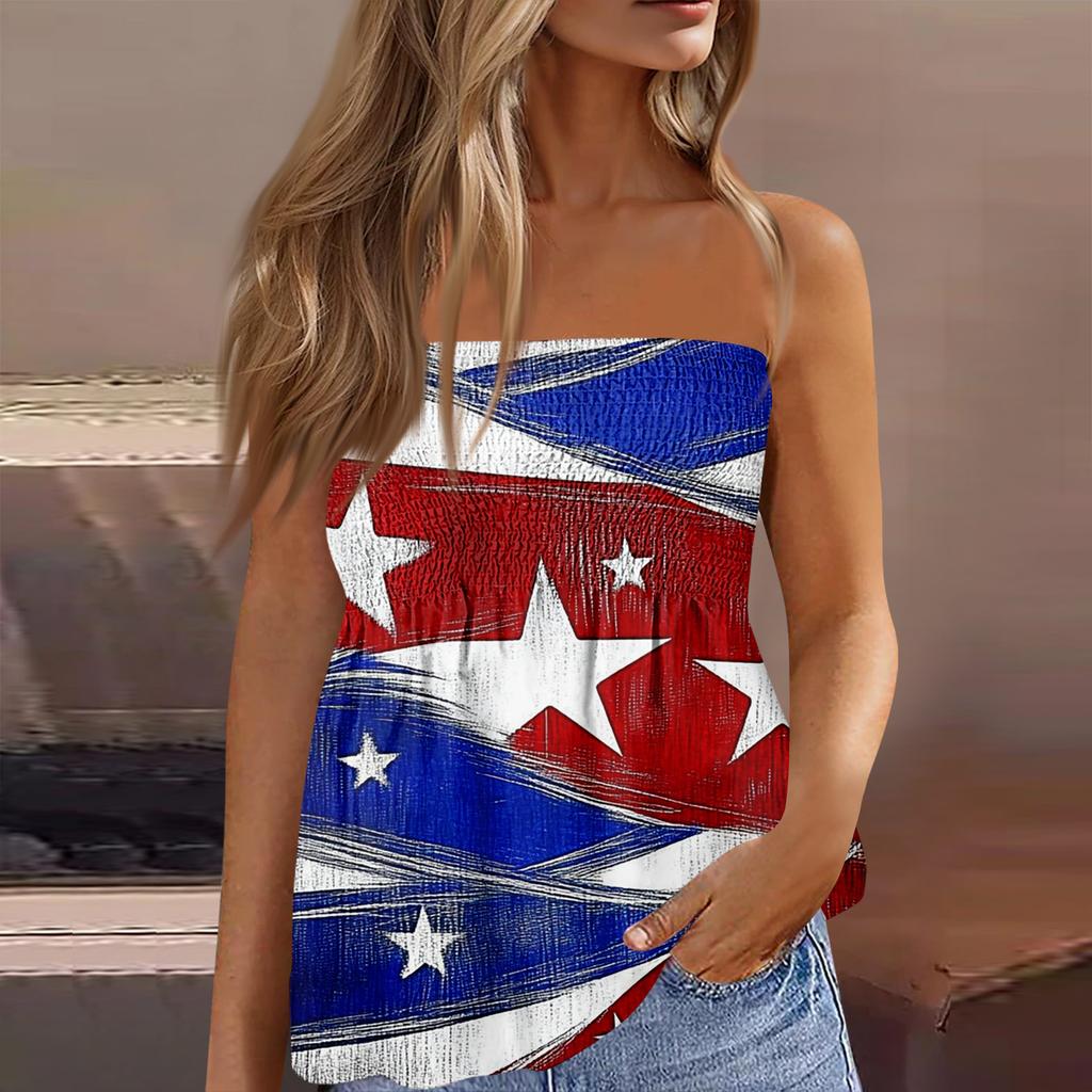 Dámské crop topy, roztomilé sexy tričko bez rukávů s potiskem odhalených ramen