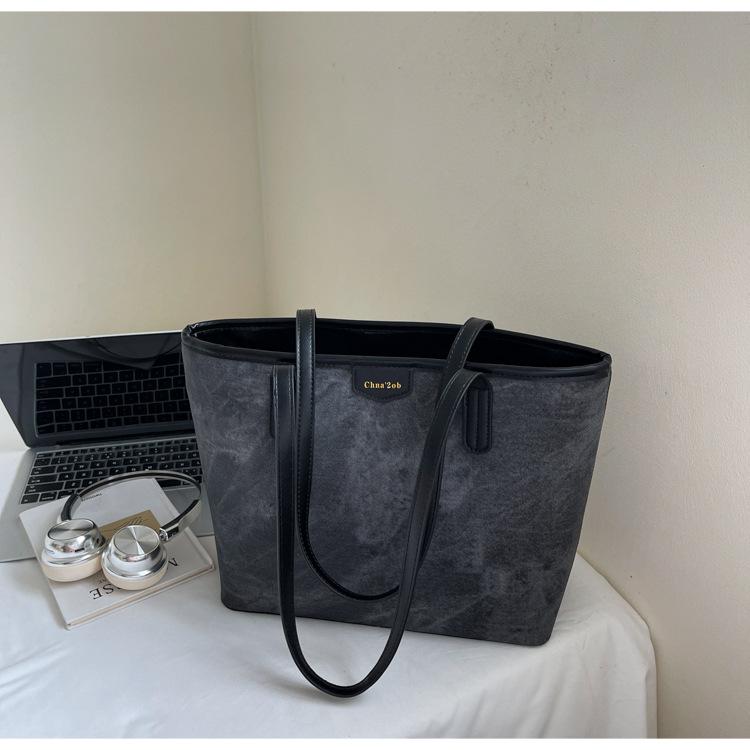 Retro Stor kapacitet Toteväska, Casual och Trendig Toteväska, Enkel Enaxlad Axelväska