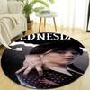 1pc Addams Family Wednesday2 Design Printed Area Round Carpet for Bedroom Living Room Home Decor Rugs Mat Non Slip Mat Rug for Bedside