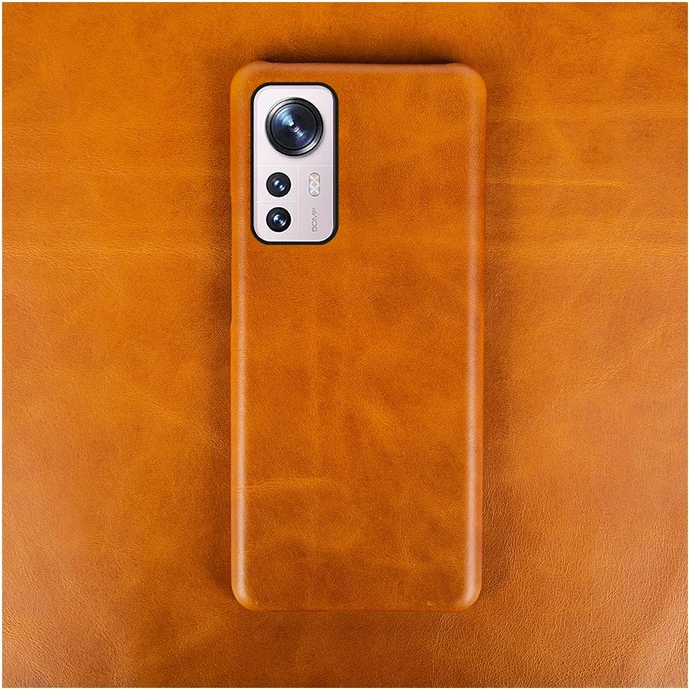 Genuine Leather Phone Case For Xiaomi 17T Pro Hand Made Oil Wax Cover Pattern Mi 12X 12Pro 12S Ultra 12Mini 12 Lite Poco Series