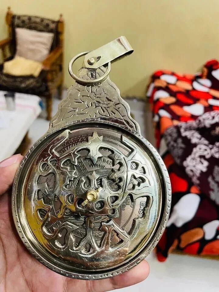 English Astrolabe Calendar Globe Solid Brass Maritime Home